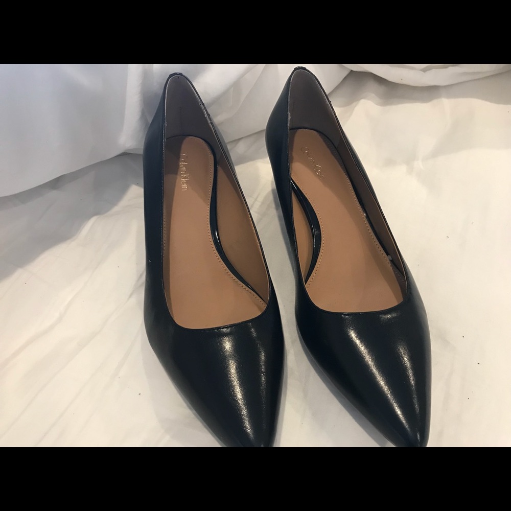 Calvin Klein black leather shoes